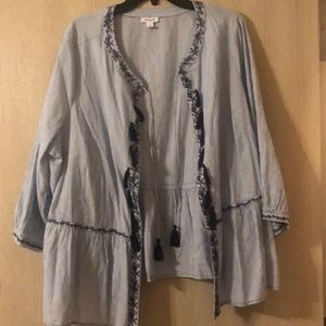 New Navy Cute Lightweight Blazer with Tassels